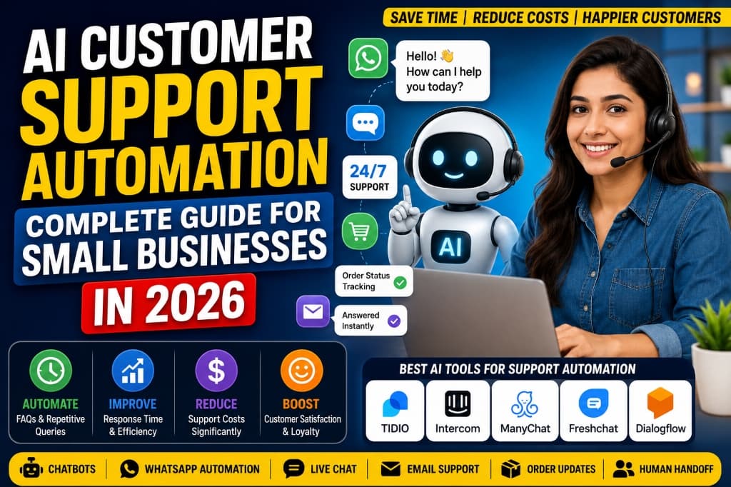 AI Customer Support Automation for Small Businesses in 2026: Tools, Workflows & Examples