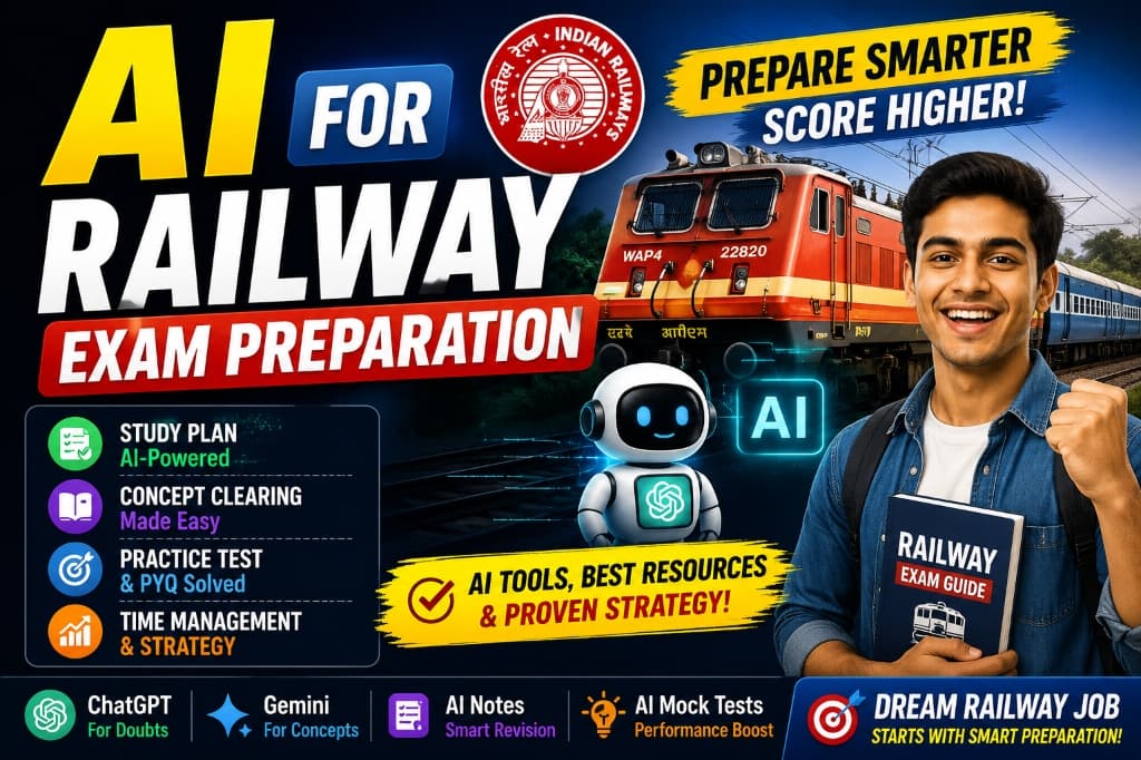 How to Use AI for Railway Exam Preparation 2026 (RRB NTPC, Group D, ALP Free Tools & Study Plan)