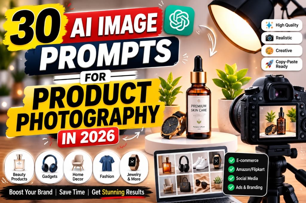 30 AI Image Prompts for Product Photography in 2026