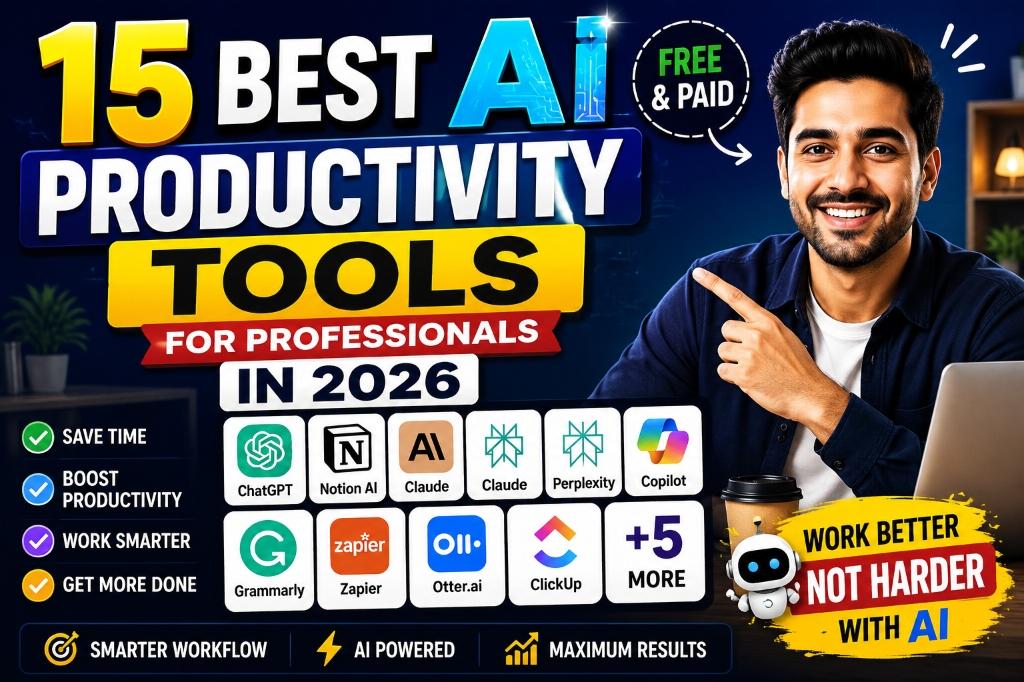 15 Best AI Productivity Tools for Professionals in 2026 (Free & Paid)