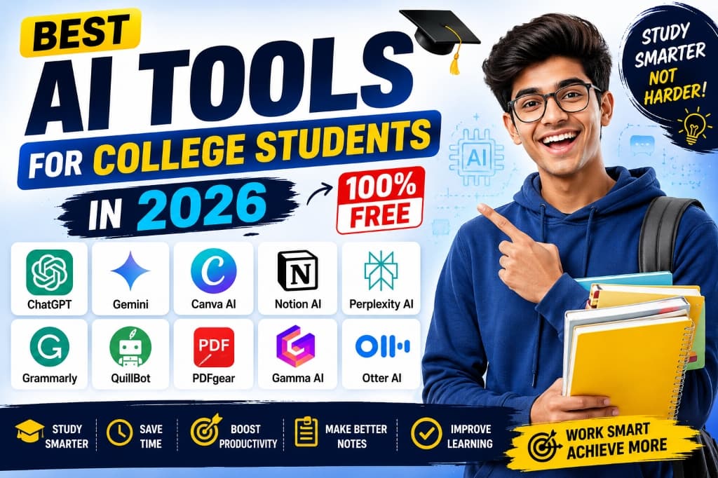 Best AI Tools for College Students in 2026 (100% Free Study Assistant Stack)