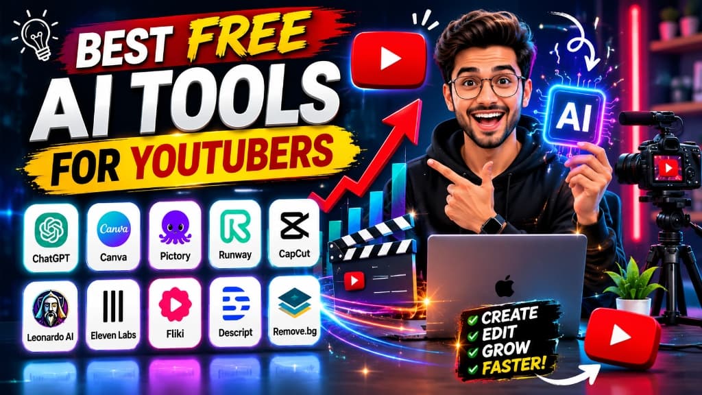 Best Free AI Tools for YouTubers in 2026 (Save Time, Grow Faster & Create Better Content)