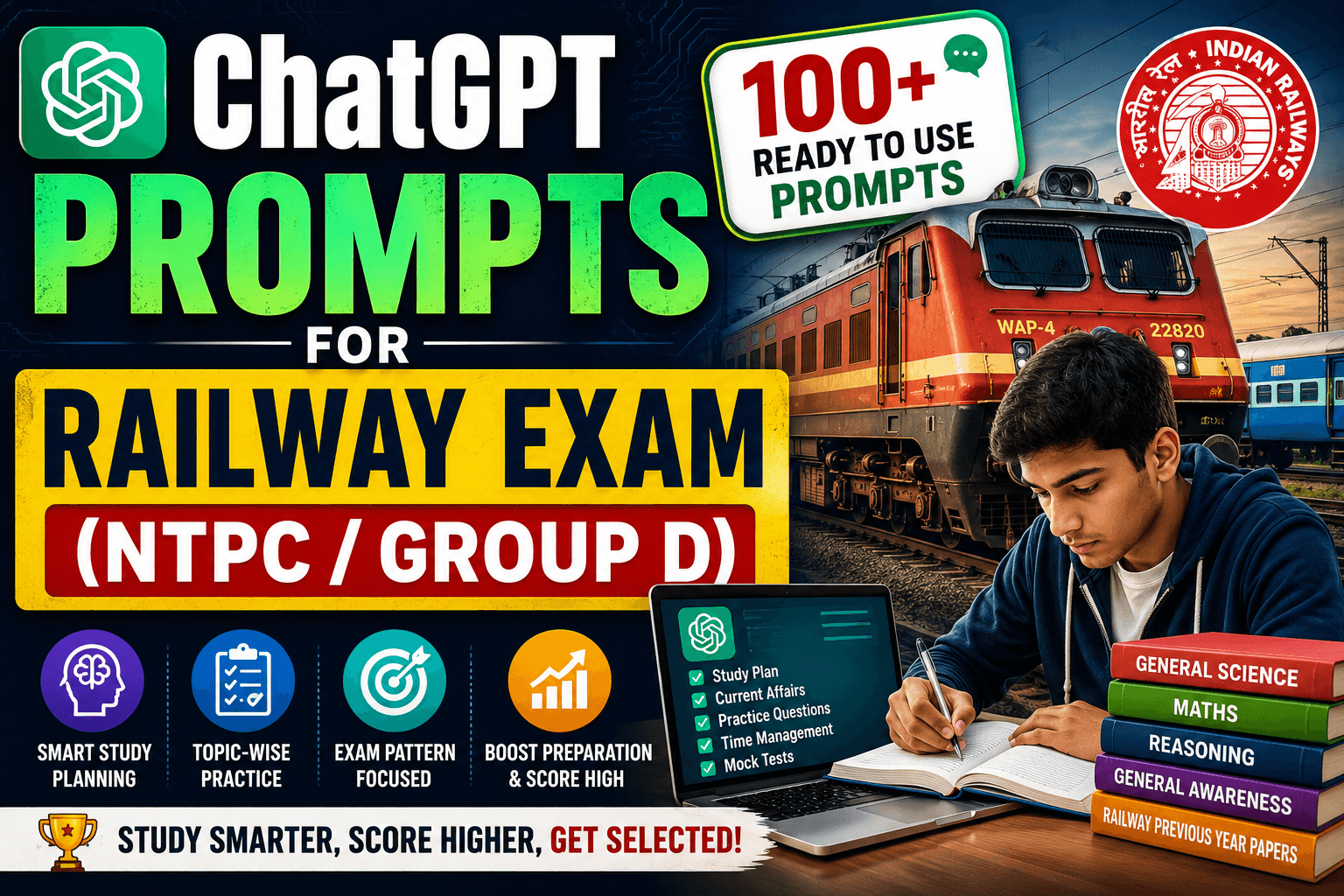 ChatGPT Prompts for Railway Exam: 100+ Prompts for NTPC and Group D