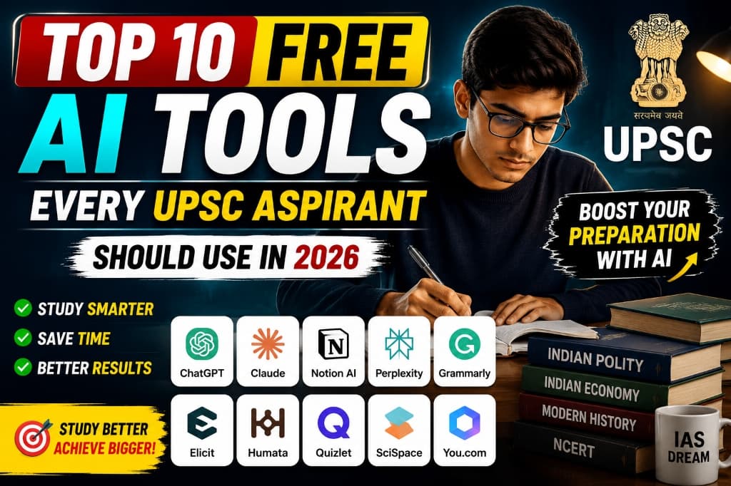 Top 10 Free AI Tools Every UPSC Aspirant Should Use in 2026