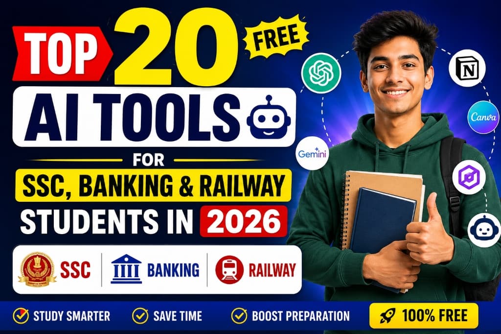 Top 20 Free AI Tools for SSC, Banking & Railway Students in 2026