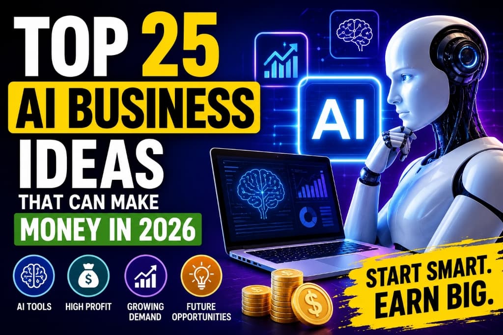 Top 25 AI Business Ideas That Can Make Money in 2026 (Beginner-Friendly)